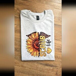 Sunflower Scrub Life Graphic Tee